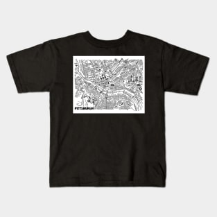 Pittsburgh Street Map Kids T-Shirt